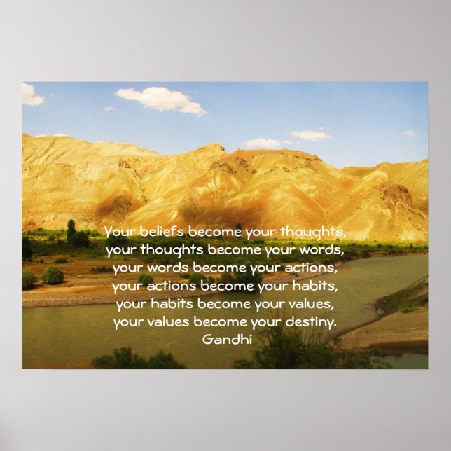Gandhi Wisdom Saying Quotation About  Destiny Poster (Front)