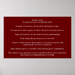 Gandhi's words on justice and compassion poster