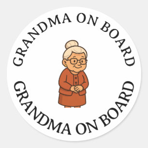 Gandma On Board Classic Round Sticker