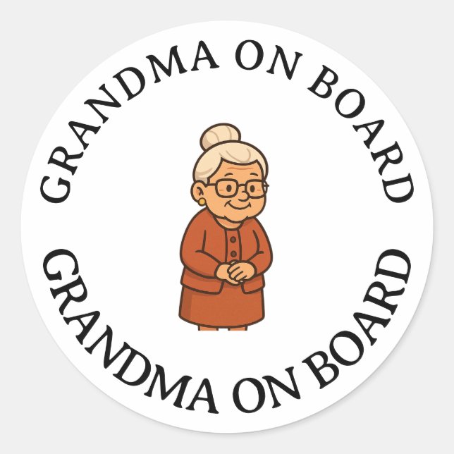 Gandma On Board Classic Round Sticker (Front)