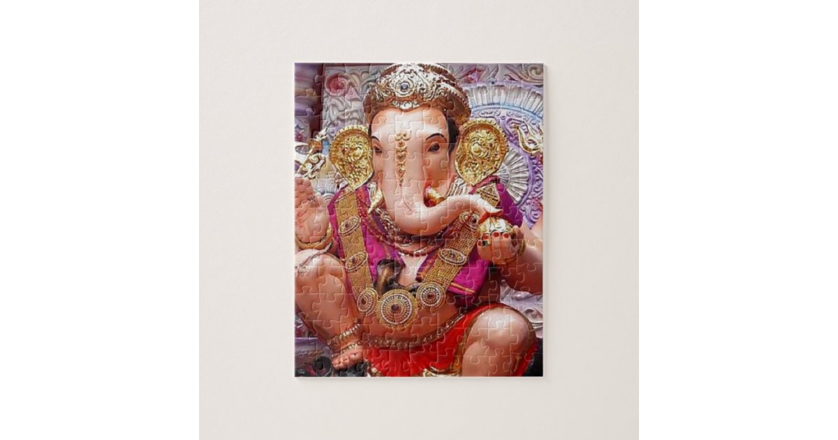 Ganesh (गणेश) Indian Elephant Deity Jigsaw Puzzle Zazzle