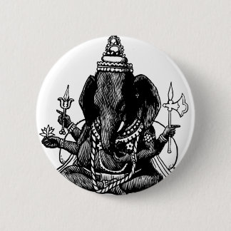 Ganesh 6 Cm Round Badge