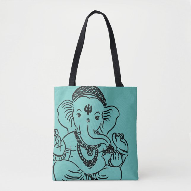 Ganesh all over printed Tote Bag (Front)