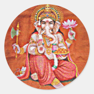 Ganesh Art Classic Round Sticker