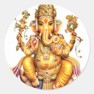 GANESH AURA CLASSIC ROUND STICKER