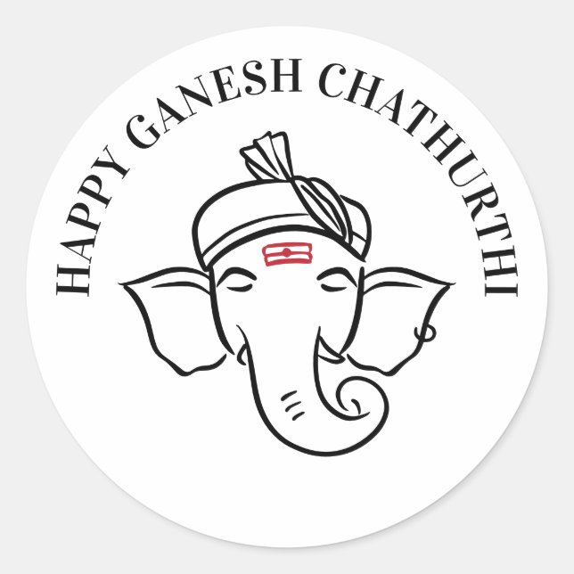 Ganesh Chathurthi Wishes | Indian God  Classic Round Sticker (Front)