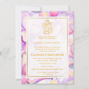Ganesh Chaturthi Puja Floral Invitation