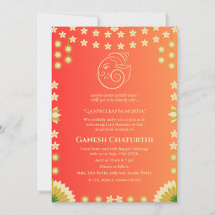 Ganesh Chaturthi Puja Floral Invitation