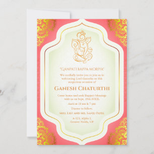 Ganesh Chaturthi Puja Golden Invitation