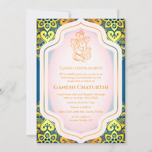 Ganesh Chaturthi Puja Golden Invitation