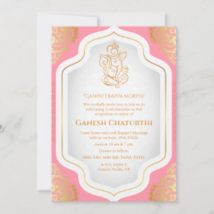Ganesh Chaturthi Puja Golden Invitation