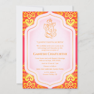 Ganesh Chaturthi Puja Golden Invitation