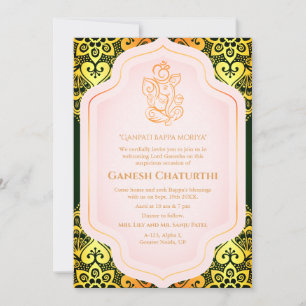 Ganesh Chaturthi Puja Golden Invitation