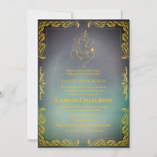 Ganesh Chaturthi Puja Invitation (Front)
