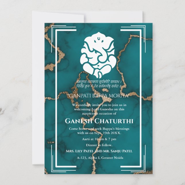 Ganesh Chaturthi Puja Invitation (Front)