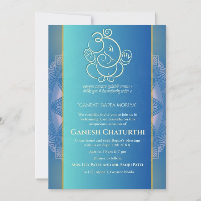 Ganesh Chaturthi Puja Invitation (Front)