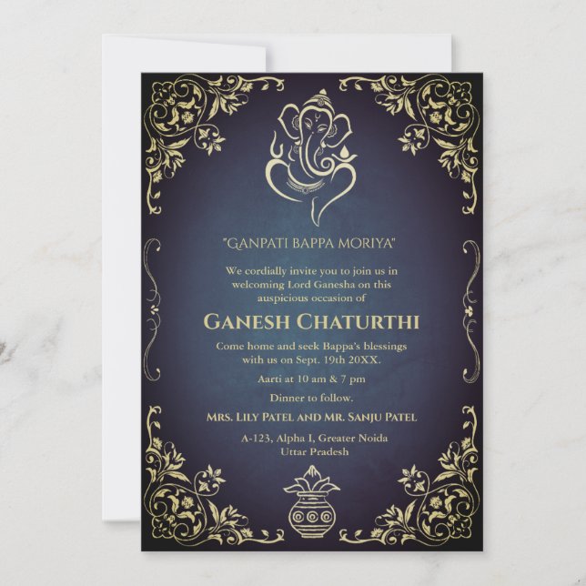 Ganesh Chaturthi Puja Invitation (Front)