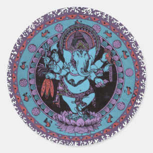 Ganesh Dancer Classic Round Sticker