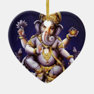 Ganesh Ganesha Hindu India Asian Elephant Deity Ceramic Tree Decoration