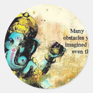 Ganesh Ganesha Hindu India Asian Elephant Deity Classic Round Sticker