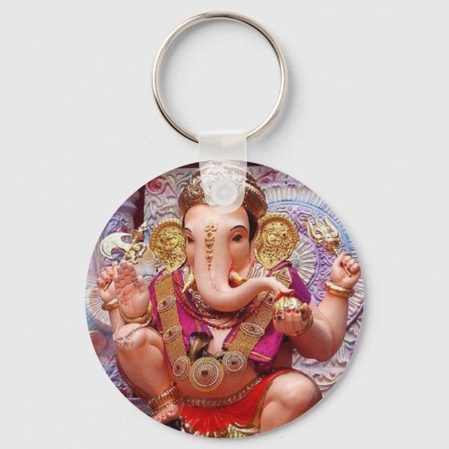 Ganesh Ganesha Hindu India Asian Elephant Deity Key Ring (Front)