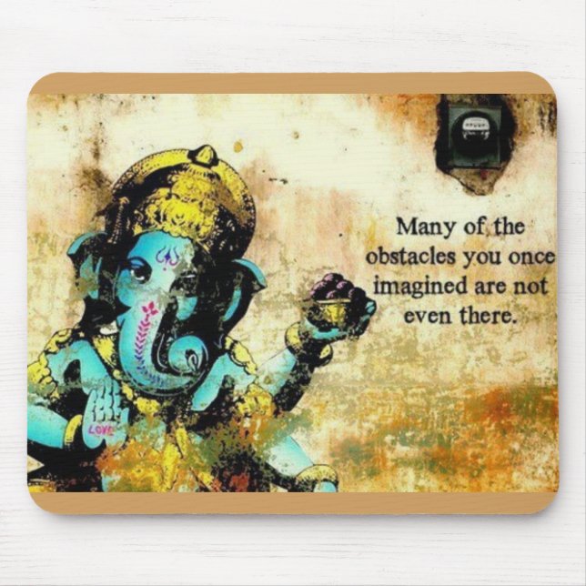 Ganesh Ganesha Hindu India Asian Elephant Deity Mouse Mat (Front)