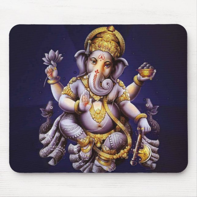 Ganesh Ganesha Hindu India Asian Elephant Deity Mouse Mat (Front)