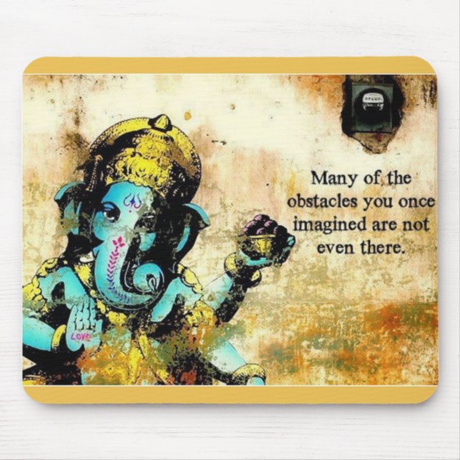 Ganesh Ganesha Hindu India Asian Elephant Deity Mouse Mat (Front)
