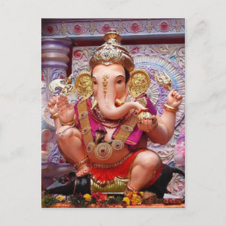 Ganesh Ganesha Hindu India Asian Elephant Deity Postcard