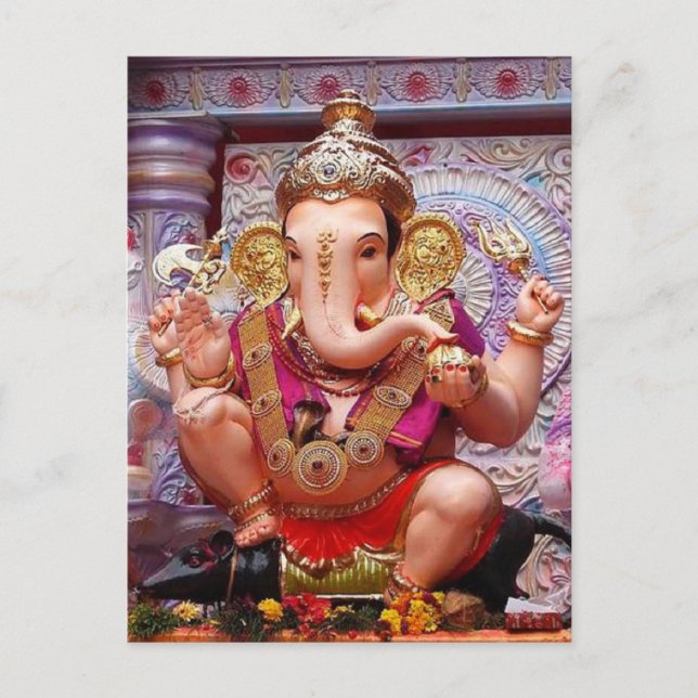 Ganesh Ganesha Hindu India Asian Elephant Deity Postcard (Front)