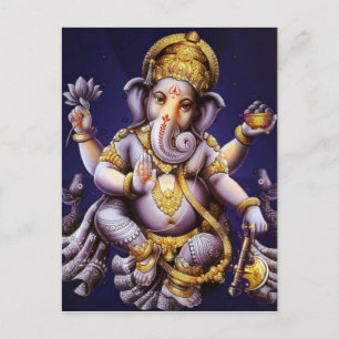 Ganesh Ganesha Hindu India Asian Elephant Deity Postcard