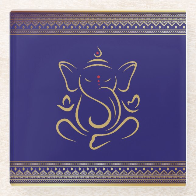 Ganesh  glass coaster (Front)
