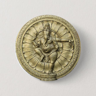 Ganesh (Golden) 6 Cm Round Badge