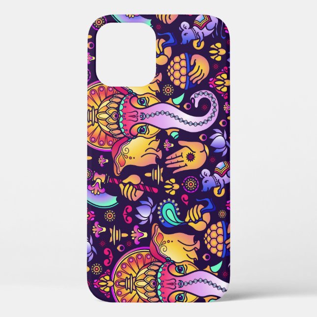 Ganesh Hindu God: Festive Seamless Case-Mate iPhone Case (Back)