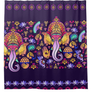 Ganesh Hindu God: Festive Seamless Shower Curtain