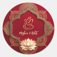Ganesh Hindu God | Indian Wedding Gold Red