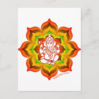 Ganesh in Lotus Postcard
