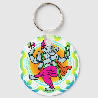 Ganesh in Rainbow colourful design Key Ring