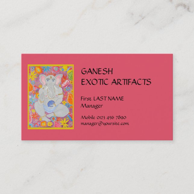 Ganesh pink Business Card (Front)