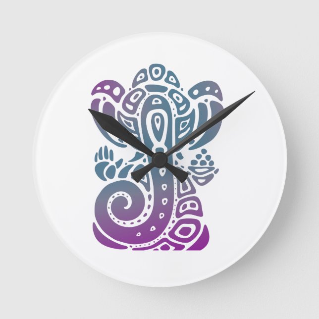 Ganesh PURPLE Round Clock (Front)