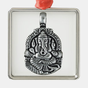GANESH SILVER PENDANT METAL TREE DECORATION
