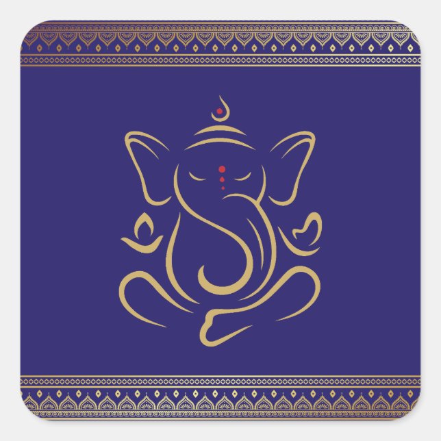 Ganesh  square sticker (Front)