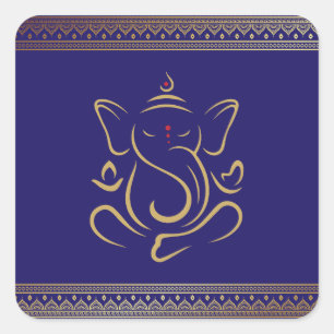 Ganesh square sticker