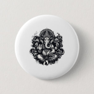 Ganesh Symbol Yoga Hindu Elephant God Ganesha Puja 6 Cm Round Badge