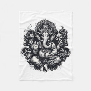 Ganesh Symbol Yoga Hindu Elephant God Ganesha Puja Fleece Blanket