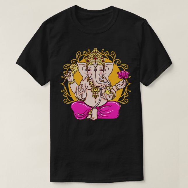 Ganesh Symbol Yoga Hindu God Ganesha Men Women Med T-Shirt (Design Front)