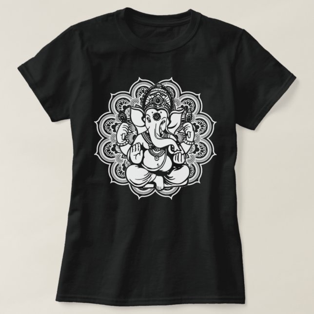 Ganesh Symbol Yoga Hindu Men Women Meditation Love T-Shirt (Design Front)