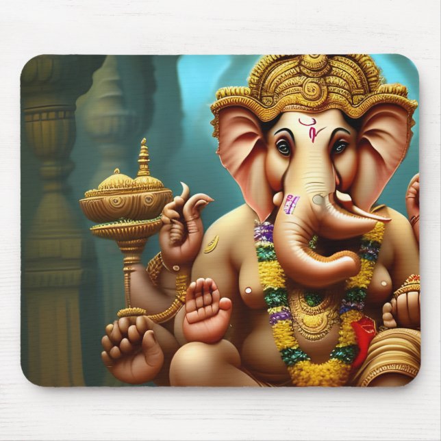 Ganesh Takes a Selfie Mouse Mat (Front)