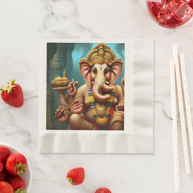 Ganesh Takes a Selfie Napkin (Insitu)