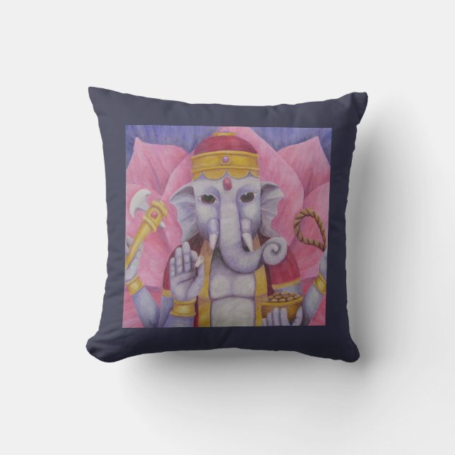 Ganesh Throw Pillow (Front)